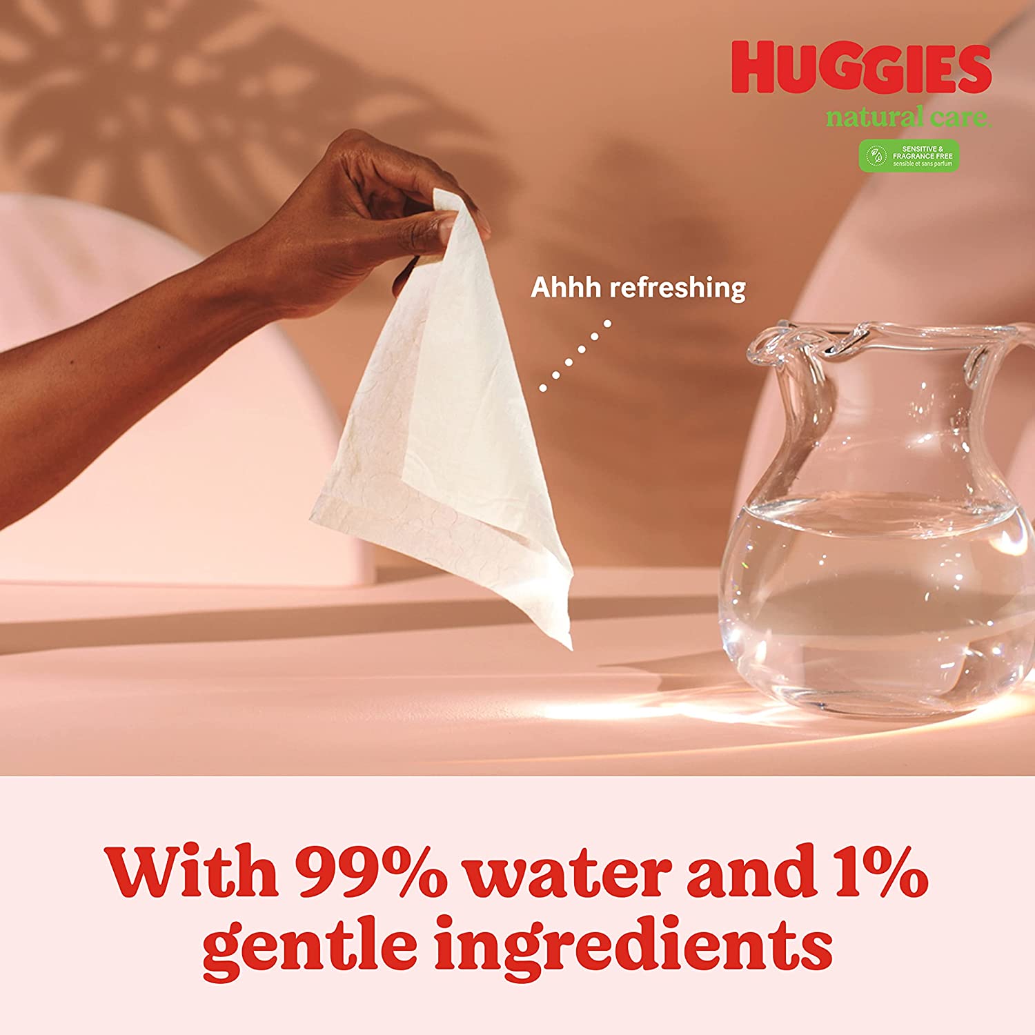 Sensitive Baby Wipes, Huggies Natural Care Baby Diaper Wipes, Unscented, Hypoallergenic, 99% Purified Water, 10 Flip-Top Packs (560 Wipes Total) - Image 4